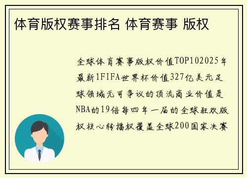体育版权赛事排名 体育赛事 版权